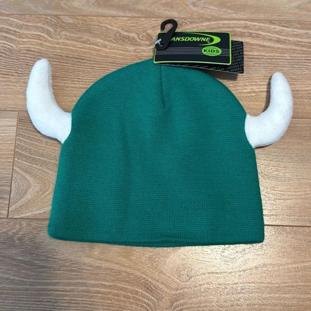 NWT Ireland green knit beanie with horns youth ‎  Bought in Ireland!
